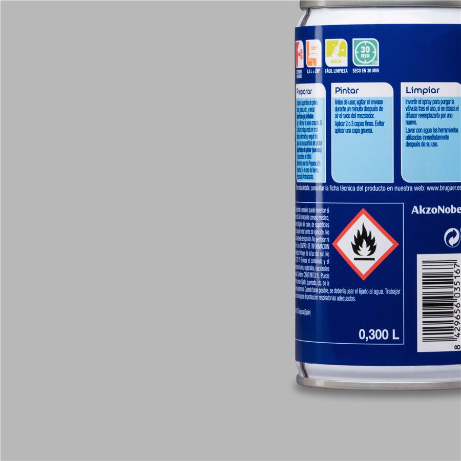 Spray Multisuperficie Mate Bruguer Gris Ceniza 0,300L