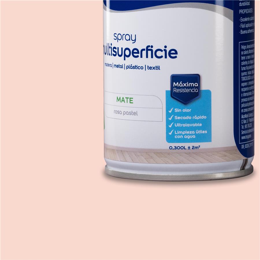 Spray Multisuperficie Mate Bruguer Rosa Pastel 0,300L