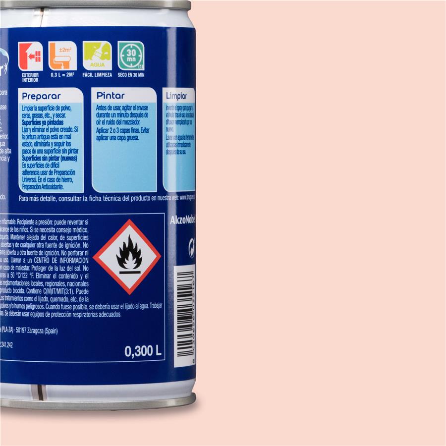 Spray Multisuperficie Mate Bruguer Rosa Pastel 0,300L