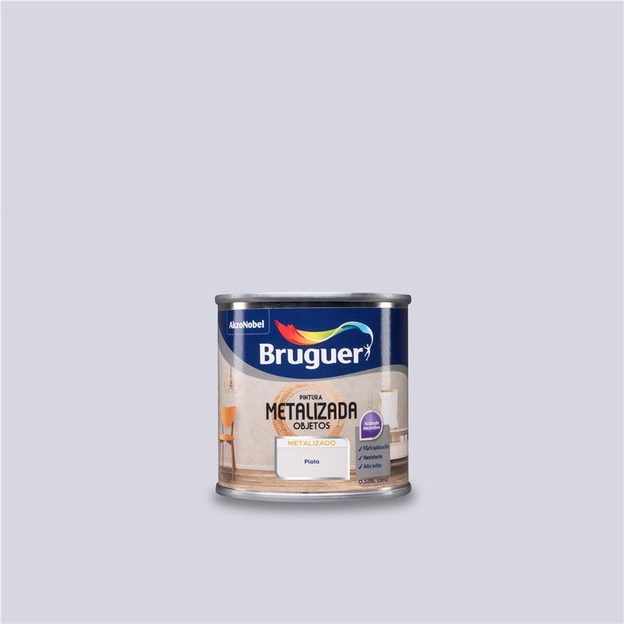 Esmalte Pintura Metalizada Plata Bruguer 0,125L