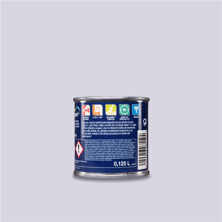 Esmalte Pintura Metalizada Plata Bruguer 0,125L