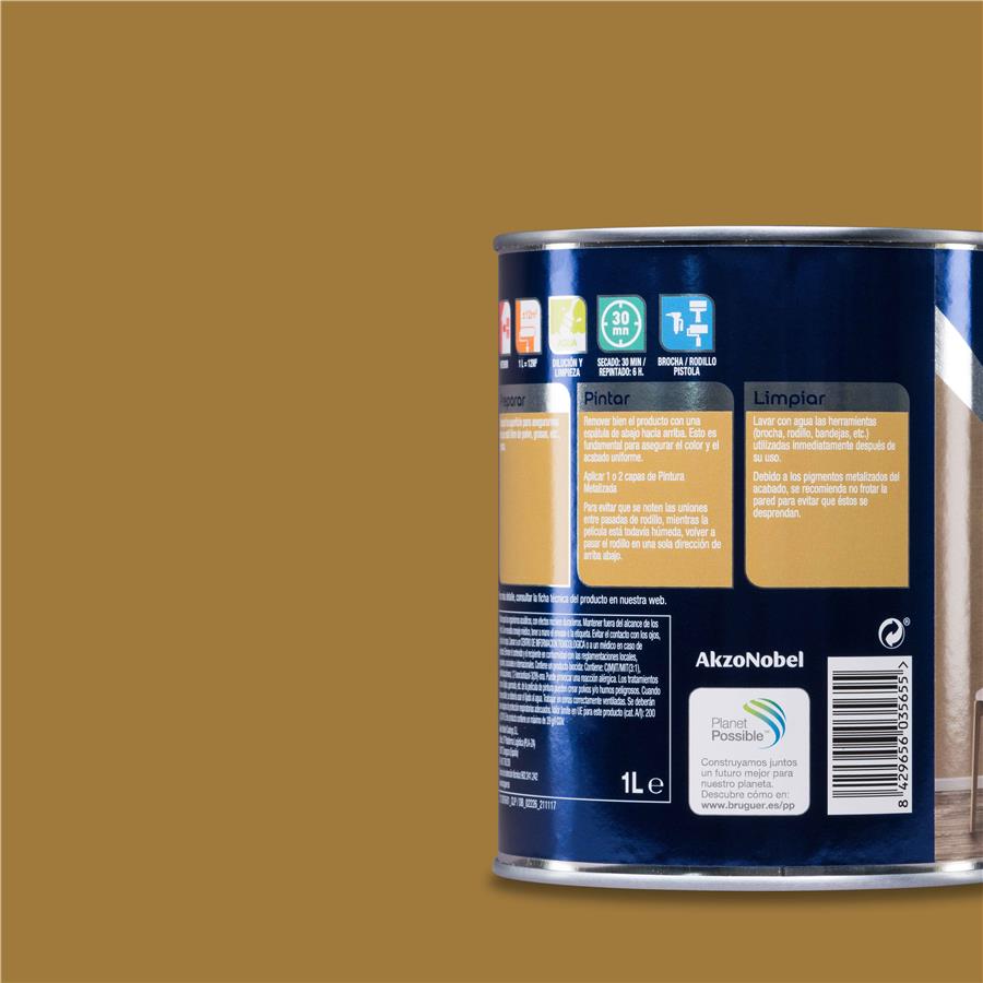 Esmalte Pintura Metalizada Dorado Bruguer 1L