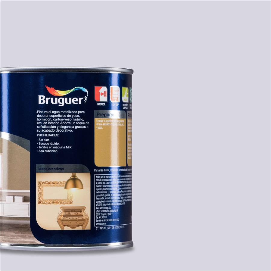 Esmalte Pintura Metalizada Plata Bruguer 1L