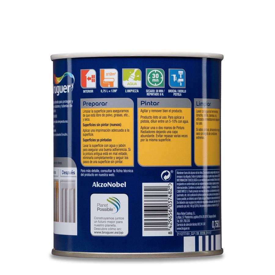 Pintura Radiadores Blanco Permanente Bruguer 0,750L