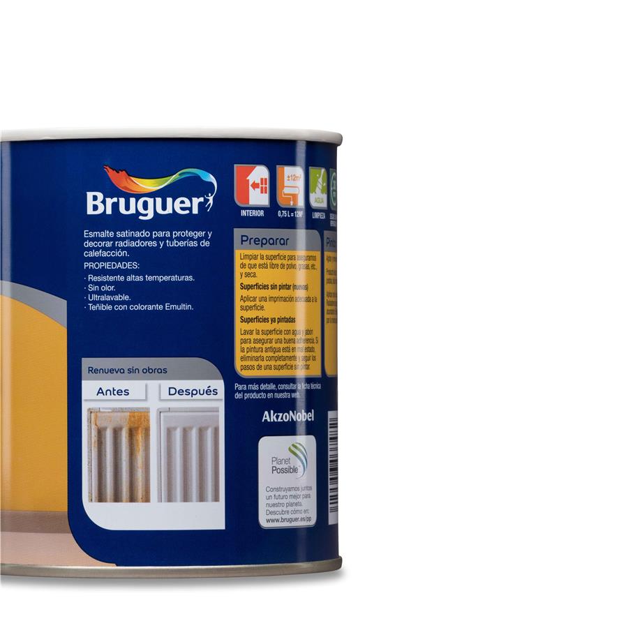 Pintura Radiadores Blanco Permanente Bruguer 0,750L