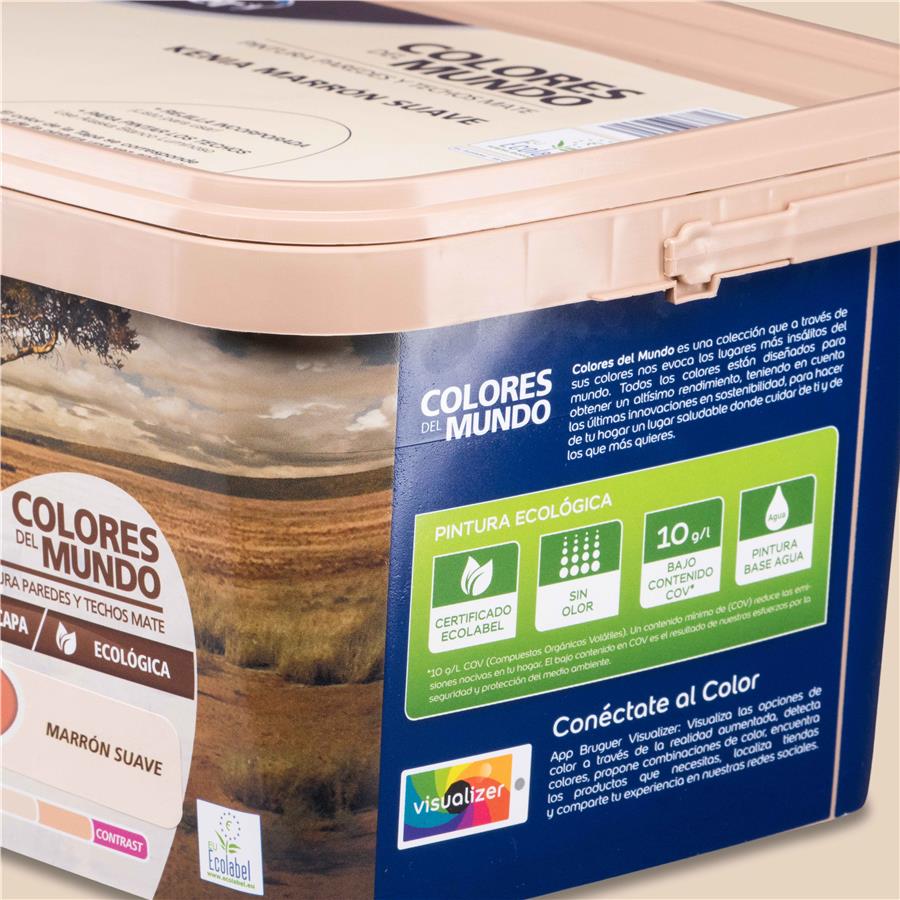 Pintura plástica de interior Kenia Marrón Suave Bruguer 4L