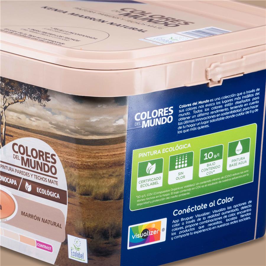 Pintura plástica de interior Kenia Marrón Natural Bruguer 4L