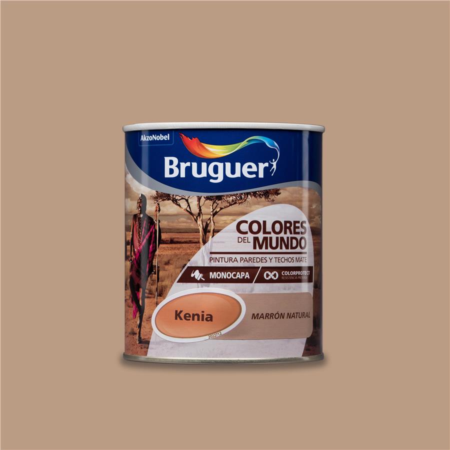 Pintura plástica de interior Kenia Marrón Natural Bruguer 0,750L