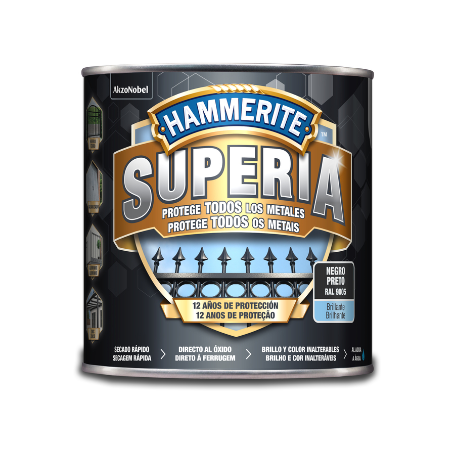 Hammerite Superia Brillante Negro 2,5 L