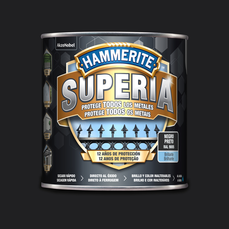 Hammerite Superia Brillante Negro 2,5 L