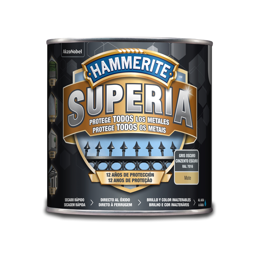 Hammerite Superia Mate Gris Oscuro 2,5 L