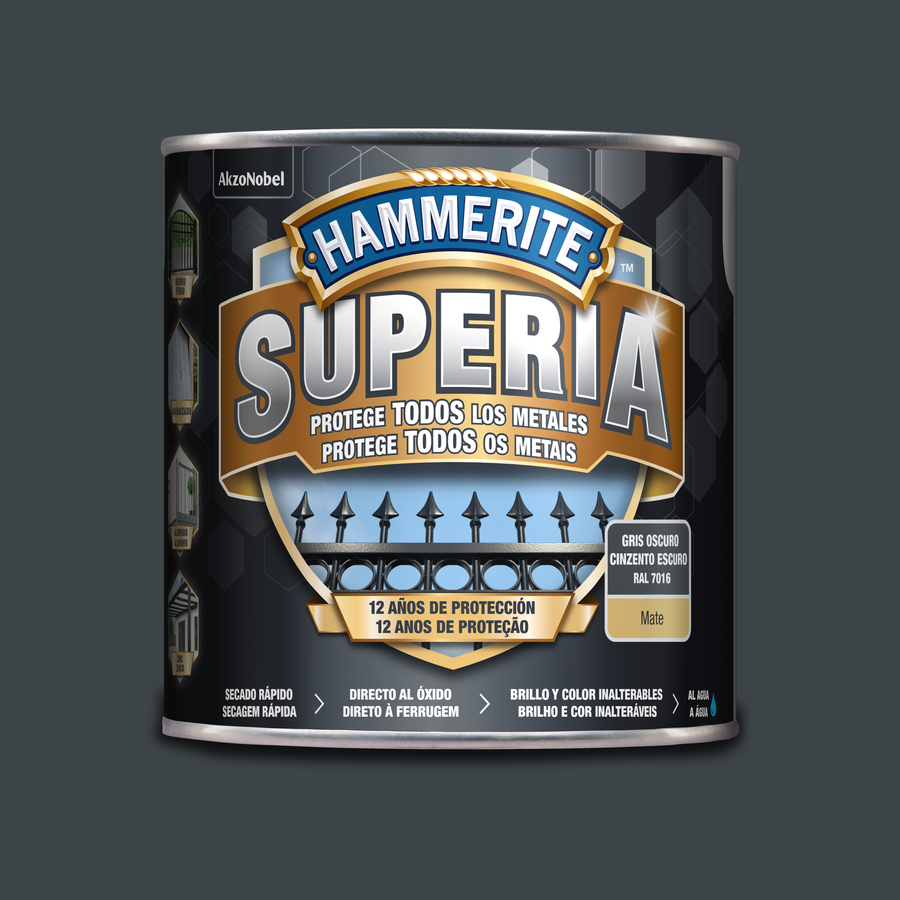 Hammerite Superia Mate Gris Oscuro 2,5 L