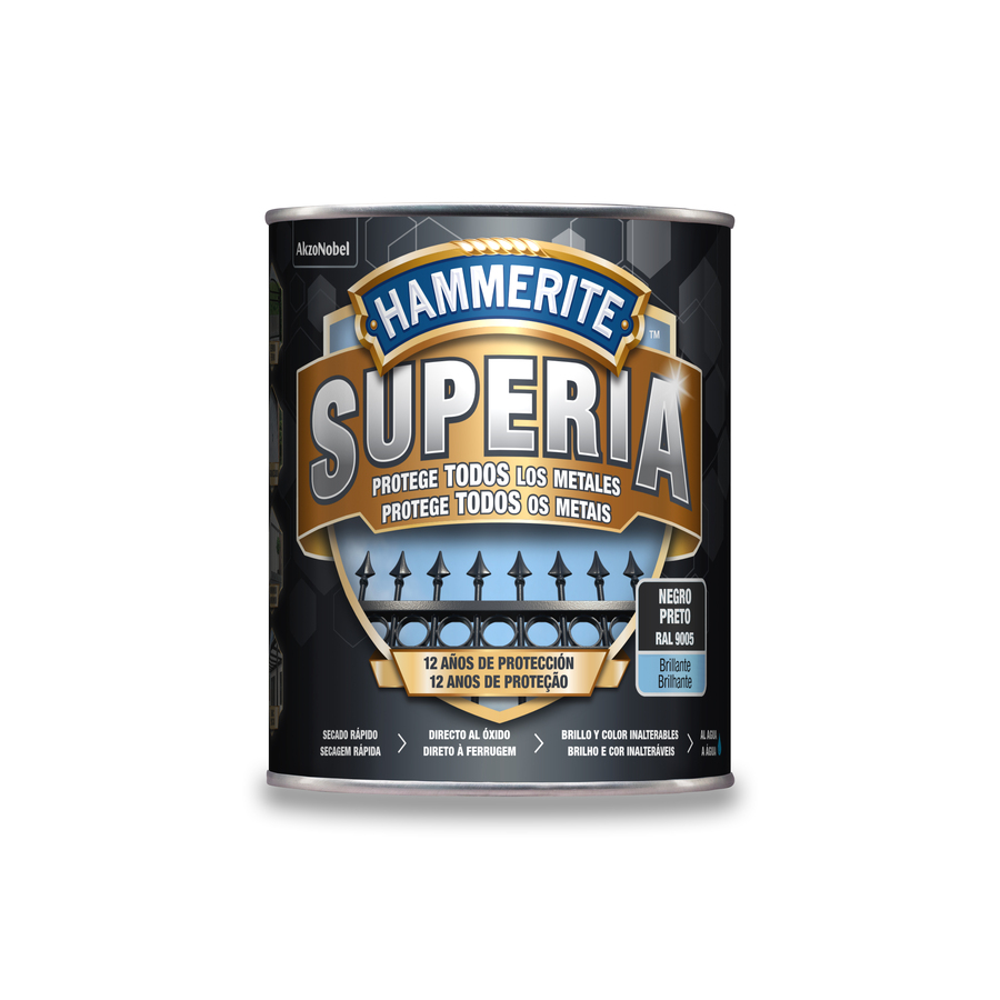 Hammerite Superia Brillante Negro 750 mL