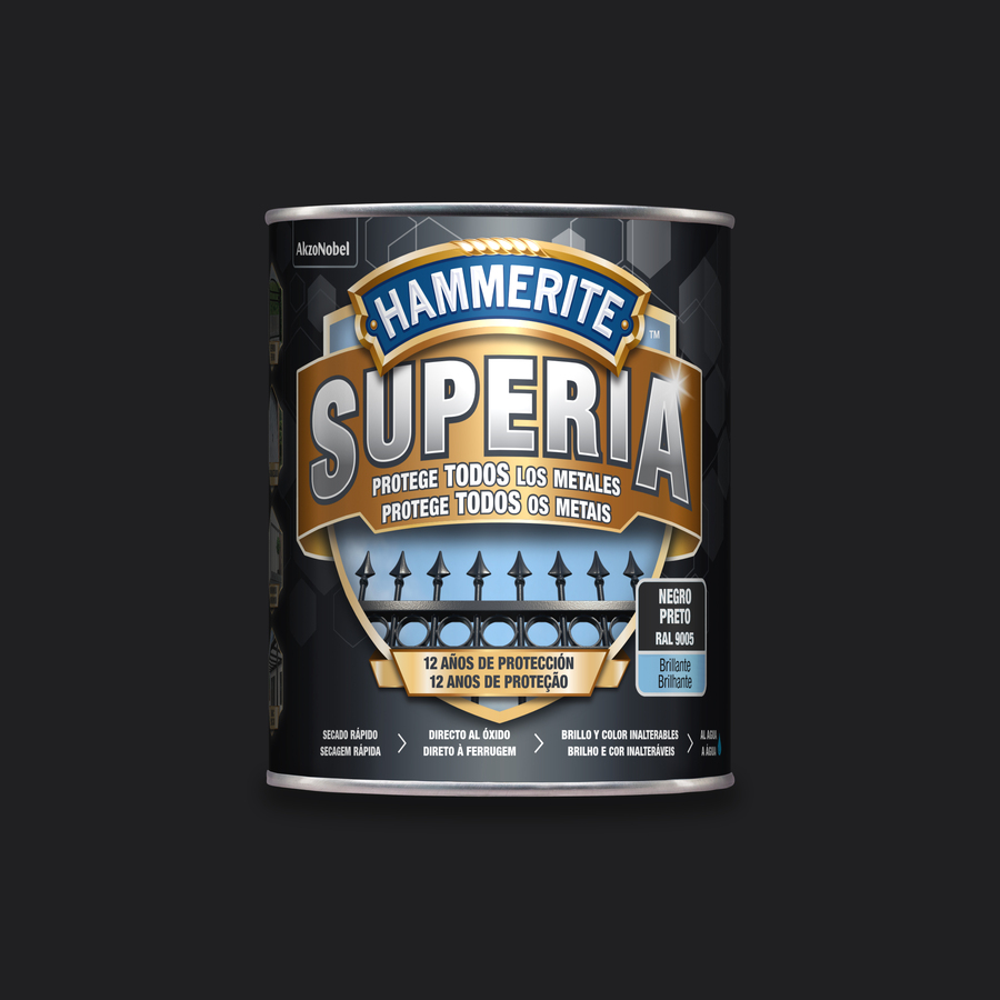 Hammerite Superia Brillante Negro 750 mL