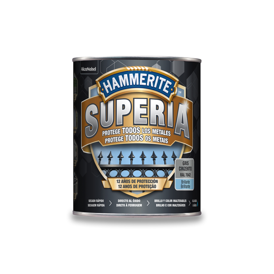 Hammerite Superia Brillante Gris 750 mL
