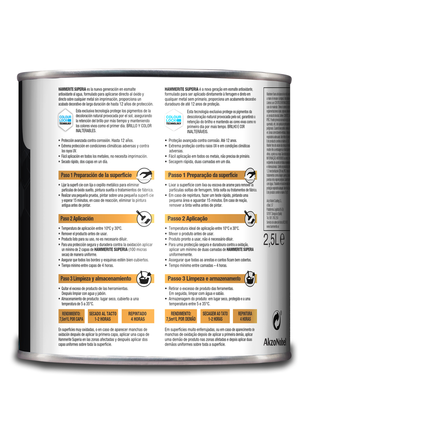 Hammerite Superia Brillante Gris Oscuro 2,5 L