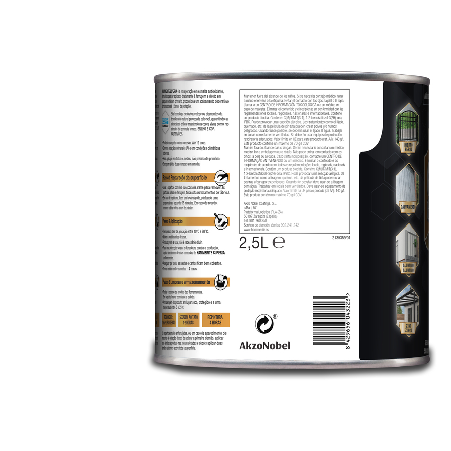 Hammerite Superia Brillante Marrón Oscuro 2,5 L