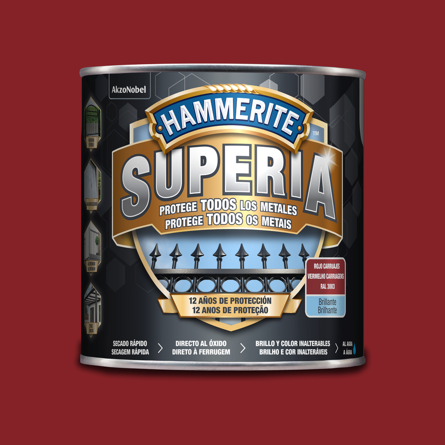 Hammerite Superia Brillante Rojo Carruajes 2,5 L