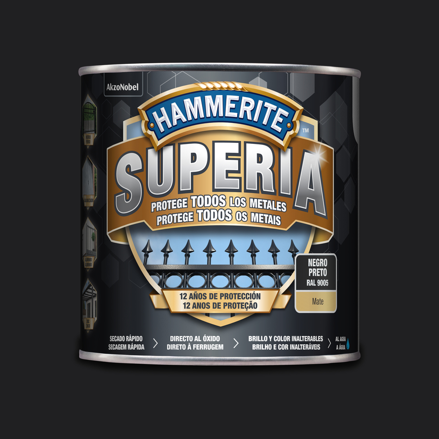 Hammerite Superia Mate Negro 2,5 L
