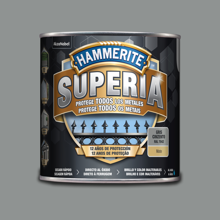 Hammerite Superia Mate Gris 2,5 L