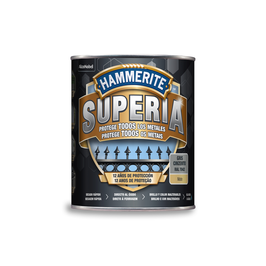 Hammerite Superia Mate Gris 750 mL