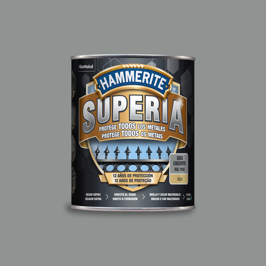 Hammerite Superia Mate Gris 750 mL