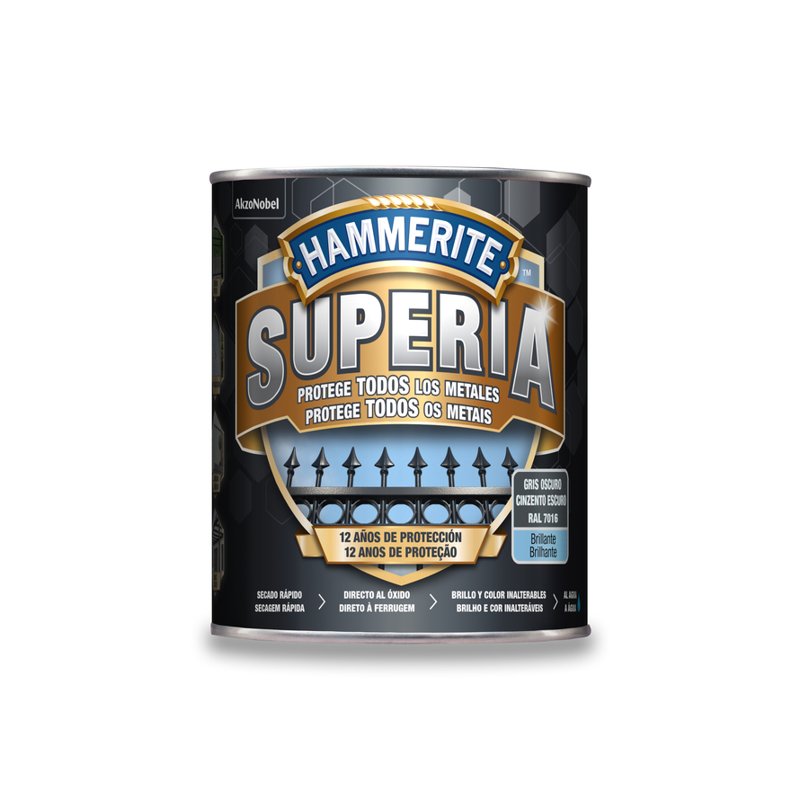 Hammerite Superia Brillante Gris Oscuro 750 mL