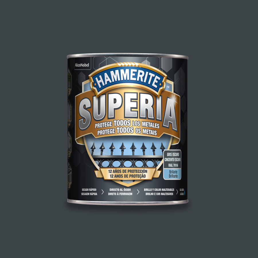 Hammerite Superia Brillante Gris Oscuro 750 mL