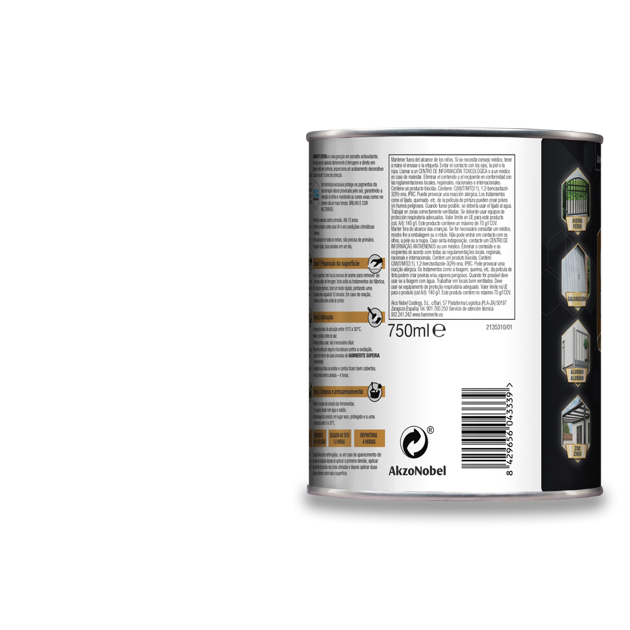 Hammerite Superia Satinado Negro 750 mL