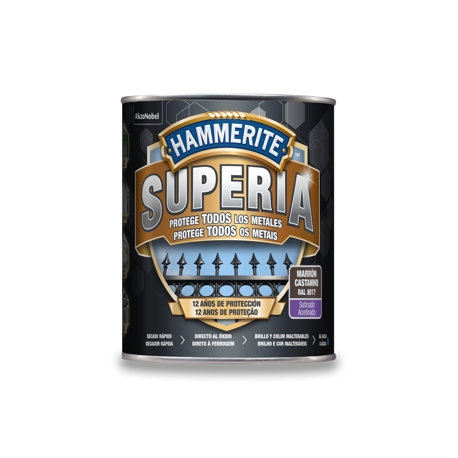 Hammerite Superia Satinado Marrón Oscuro 750 mL