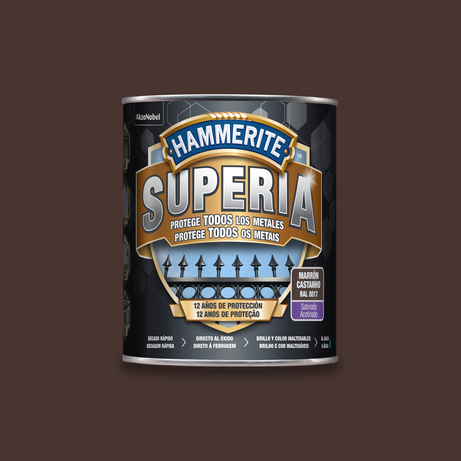Hammerite Superia Satinado Marrón Oscuro 750 mL