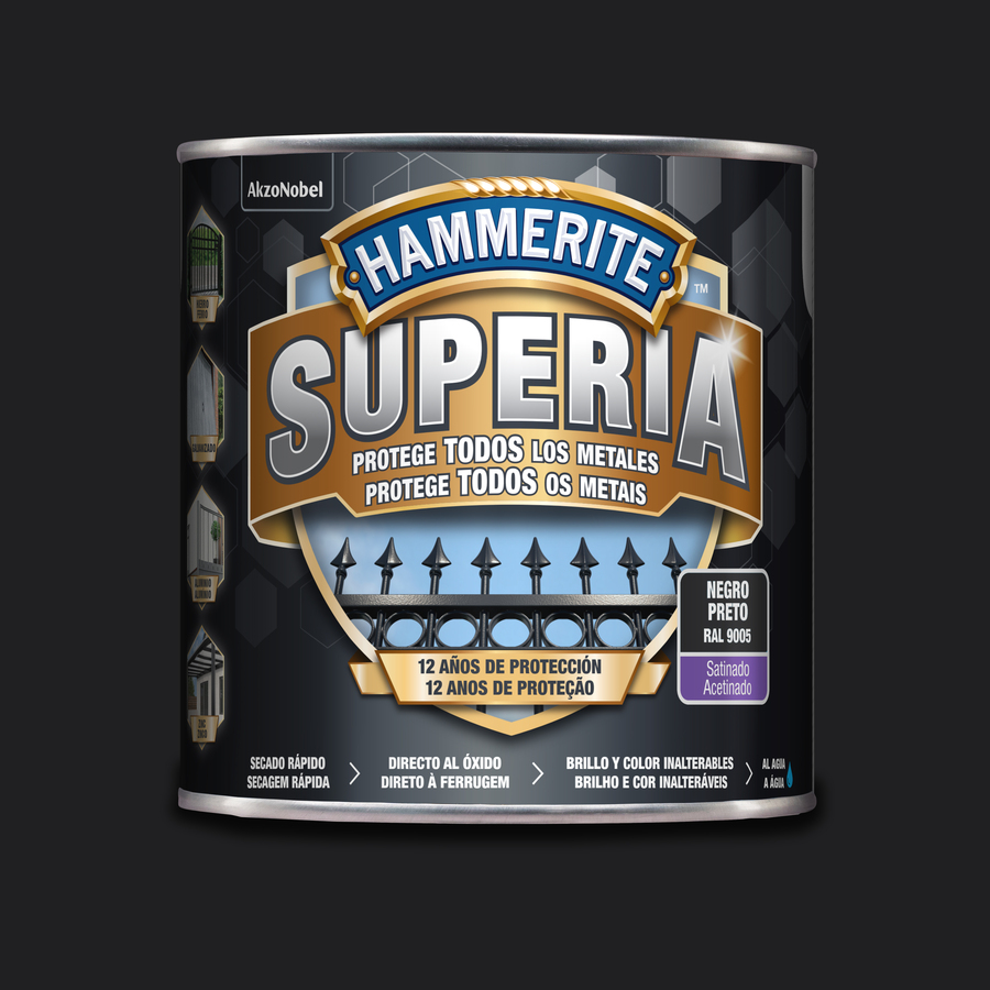 Hammerite Superia Satinado Negro 2,5 L