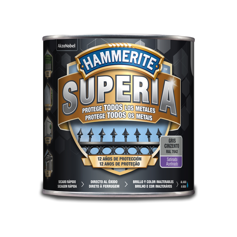 Hammerite Superia Satinado Gris 2,5 L