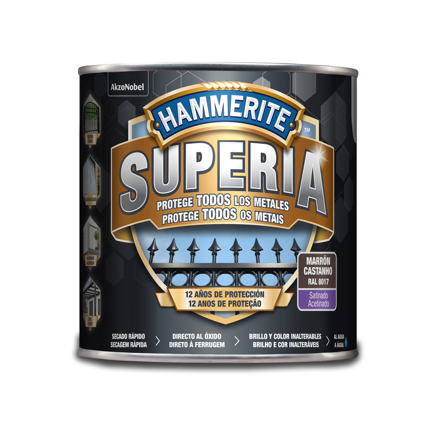 Hammerite Superia Satinado Marrón Oscuro 2,5 L