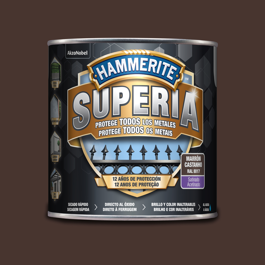 Hammerite Superia Satinado Marrón Oscuro 2,5 L