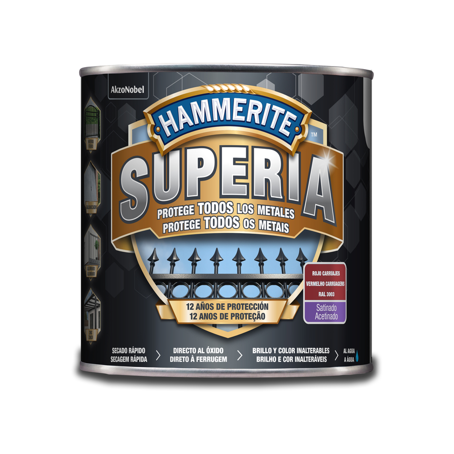 Hammerite Superia Satinado Rojo Carruajes 2,5 L