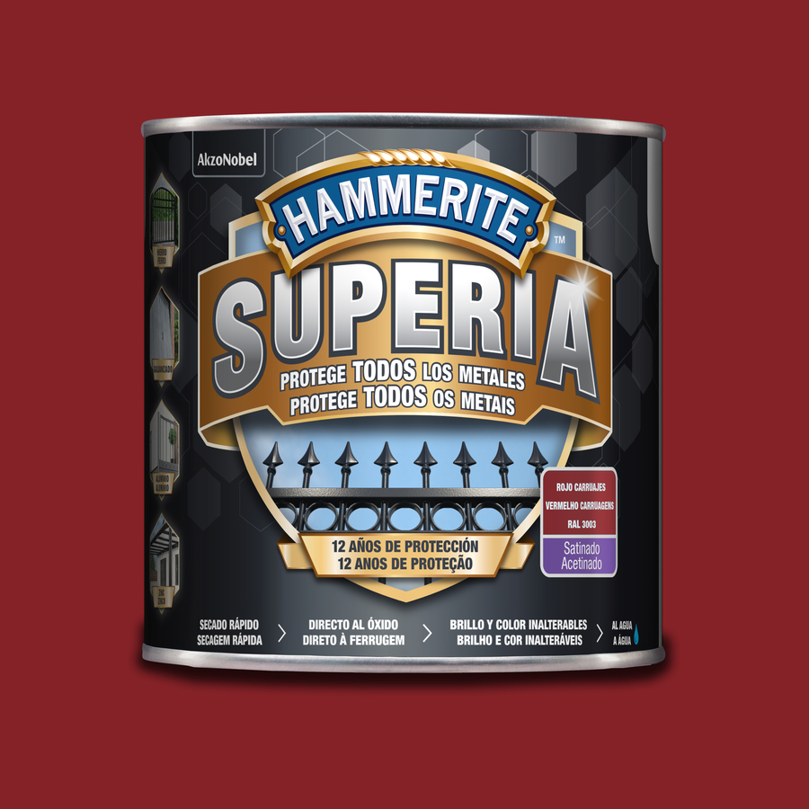 Hammerite Superia Satinado Rojo Carruajes 2,5 L