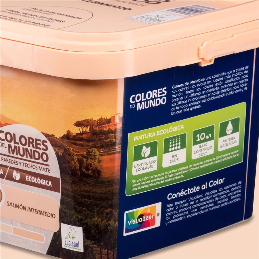 Pintura plástica de interior Toscana Salmón Intermedio Bruguer 4L