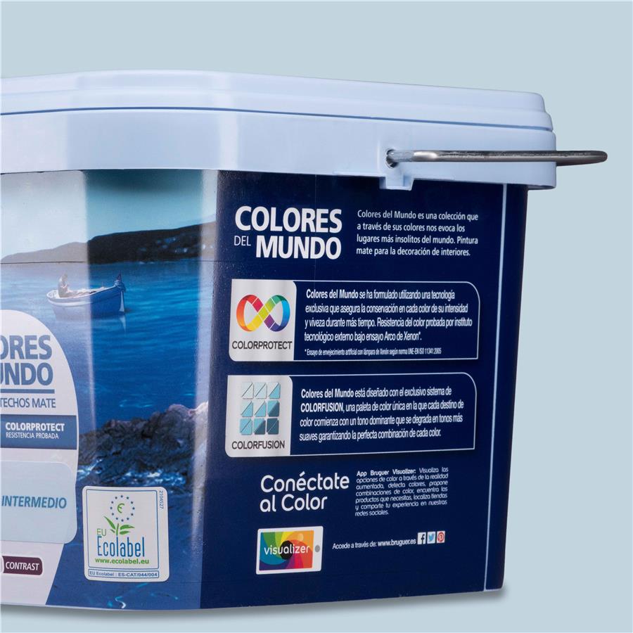 Pintura plástica de interior Mediterráneo Azul Intermedio Bruguer 4L