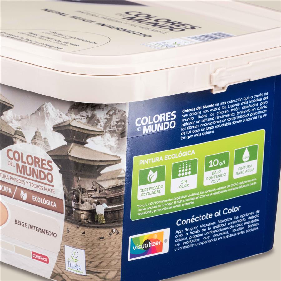 Pintura plástica de interior Nepal Beige Intermedio Bruguer 4L
