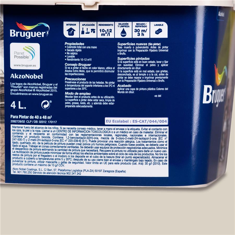 Pintura plástica de interior Nepal Beige Intermedio Bruguer 4L