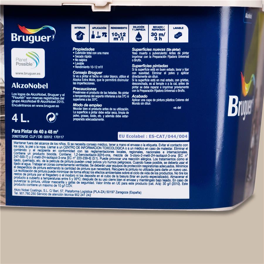 Pintura plástica de interior Nepal Beige Natural Bruguer 4L