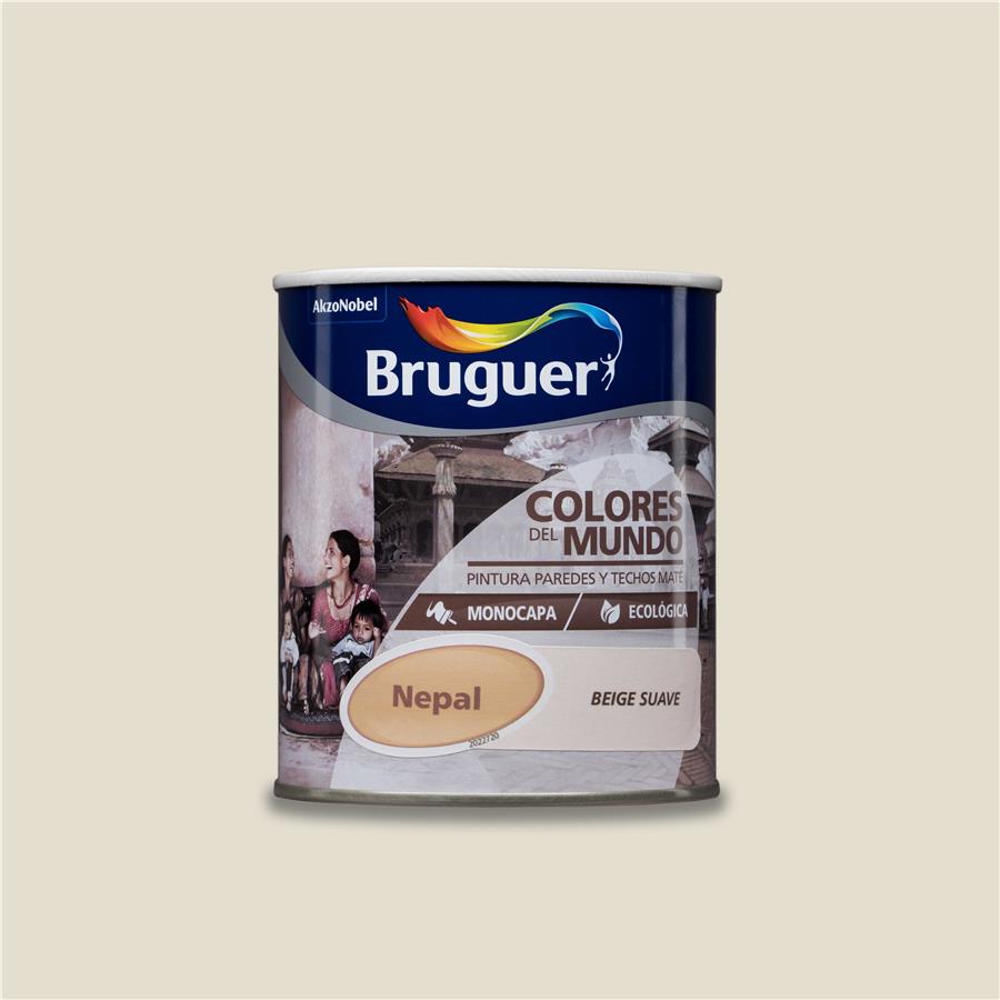 Pintura plástica de interior Nepal Beige Suave Bruguer 0,750L