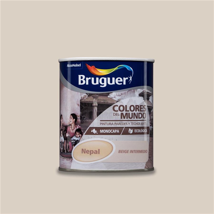 Pintura plástica de interior Nepal Beige Intermedio Bruguer 0,750L