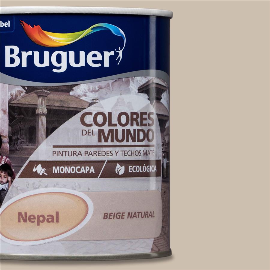 Pintura plástica de interior Nepal Beige Natural Bruguer 0,750L
