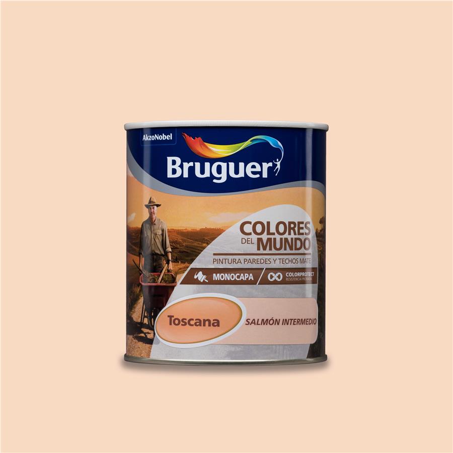 Pintura plástica de interior Toscana Salmón Intermedio Bruguer 0,750L