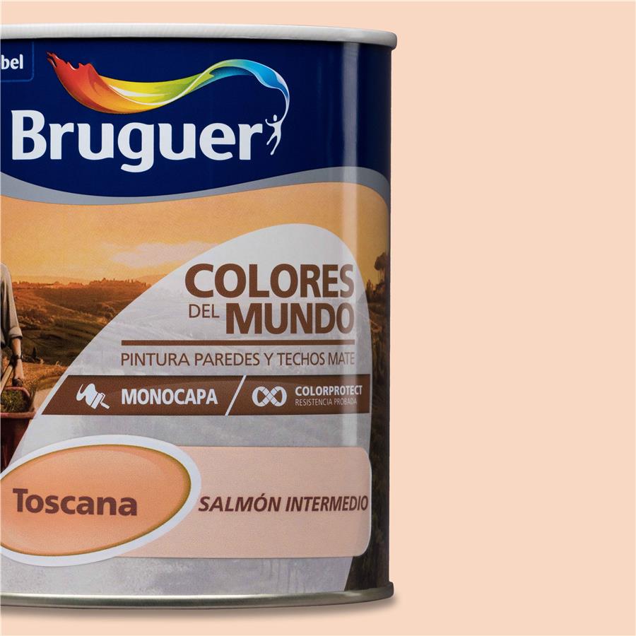 Pintura plástica de interior Toscana Salmón Intermedio Bruguer 0,750L