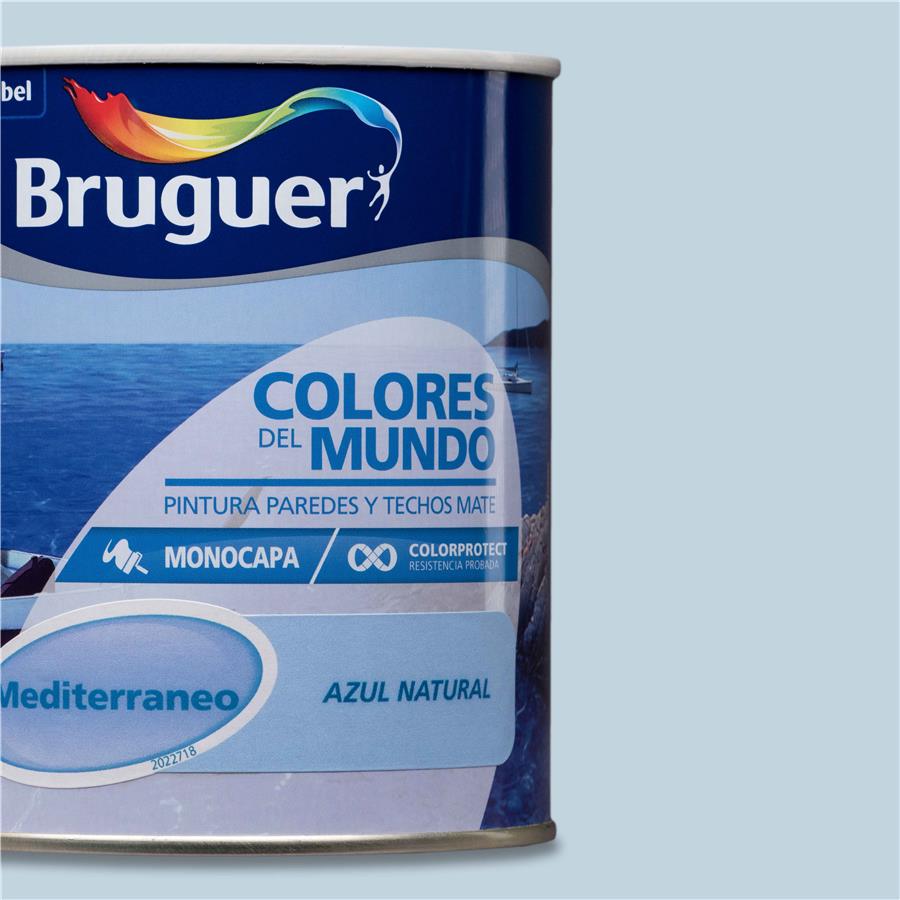 Pintura plástica de interior Mediterráneo Azul Intermedio Bruguer 0,750L