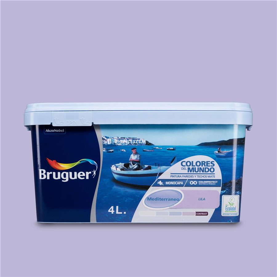 Pintura plástica de interior Mediterráneo Lila Bruguer 4L
