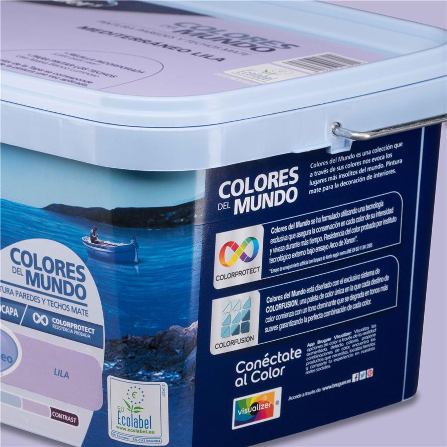 Pintura plástica de interior Mediterráneo Lila Bruguer 4L